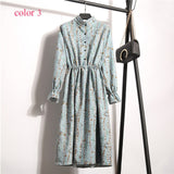 Corduroy High Elastic Waist Vintage Dress A-line