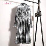 Corduroy High Elastic Waist Vintage Dress A-line