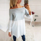 Female Maternity Tees Patchwork Big Size Clothes Tops