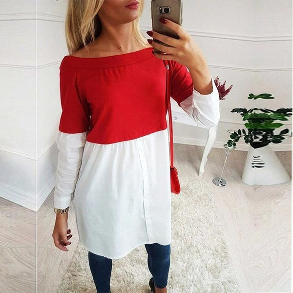 Female Maternity Tees Patchwork Big Size Clothes Tops