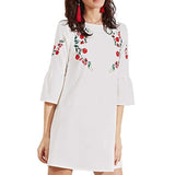 Dress Women Cute Half Sleeve Print Tops Autumn Floral fashion dresses